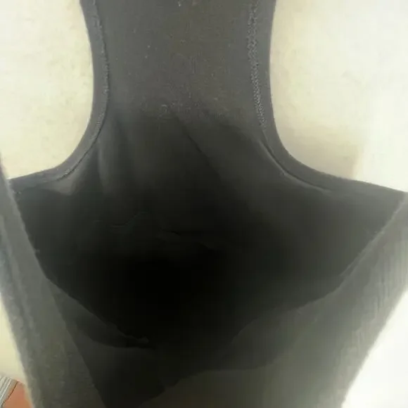 EILEEN FISHER Top XS Tank Stretch Cotton Jersey Shelf Bra Racerback Black USA - Picture 8 of 13